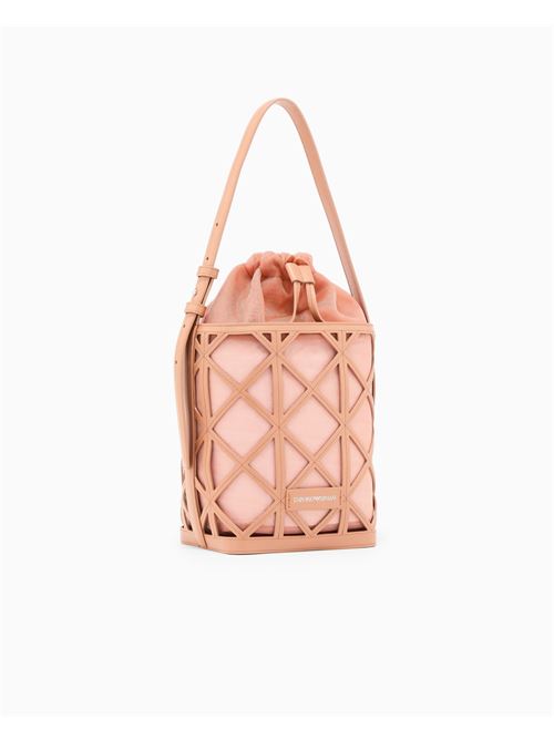 Leather and mesh bucket bag Emporio Armani | EW004819 AF25756.M6376